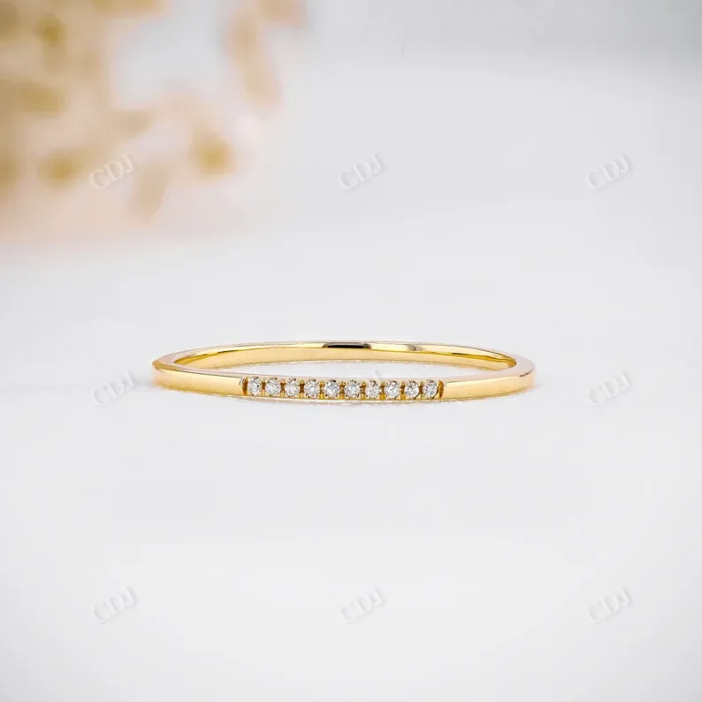 0.03CTW Ultra Thin Minimalist Natural Diamond Stackable Ring