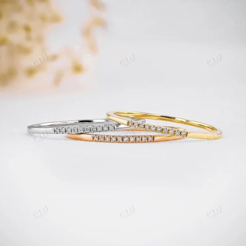 0.03CTW Ultra Thin Minimalist Natural Diamond Stackable Ring