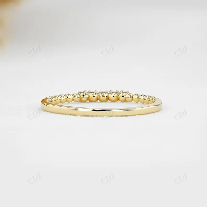 0.07CTW Lab Grown Diamond Thin Beaded Stackable Ring Band