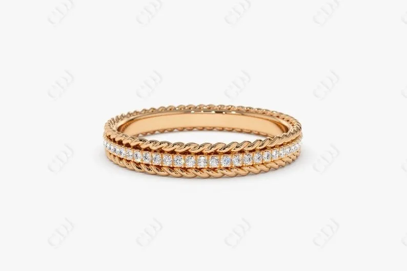 0.21CTW Lab Grown Diamond Stackable Wedding Band