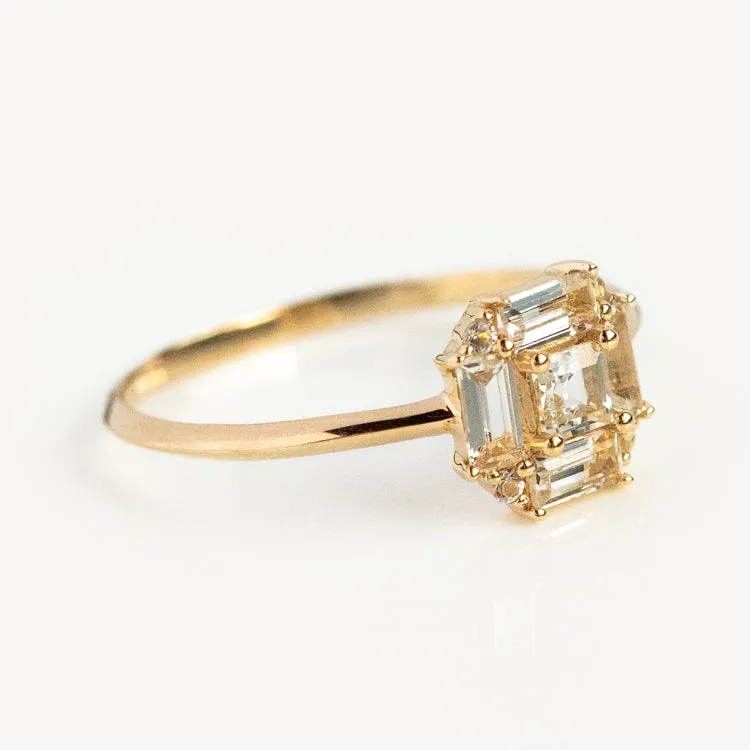 14k Vintage Inspired Art Deco Engagement Ring