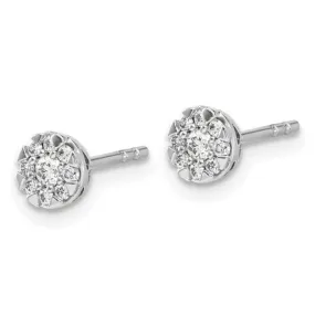 14K White Gold Lab Grown Diamond Cluster Earrings