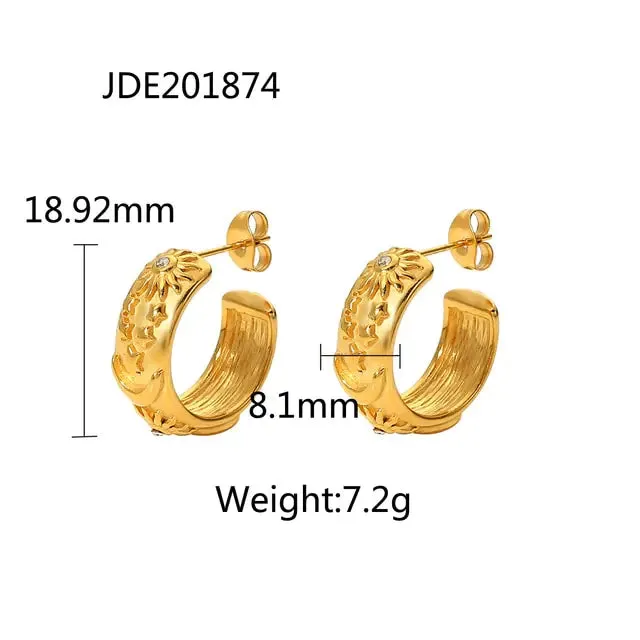 18K Gold Plated Hoop Earrings