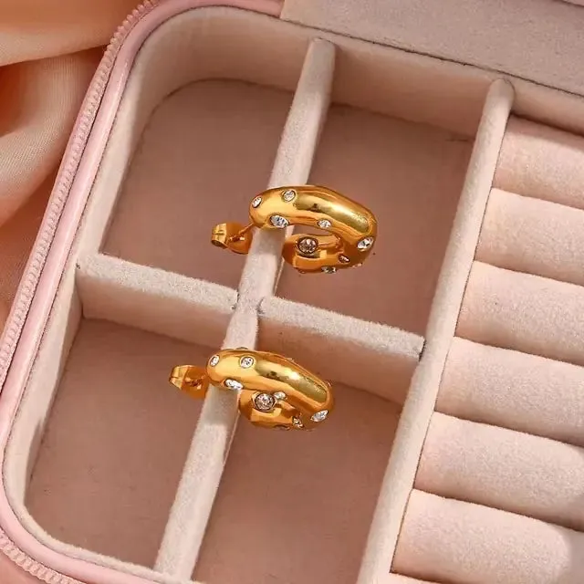 18K Gold Plated Hoop Earrings