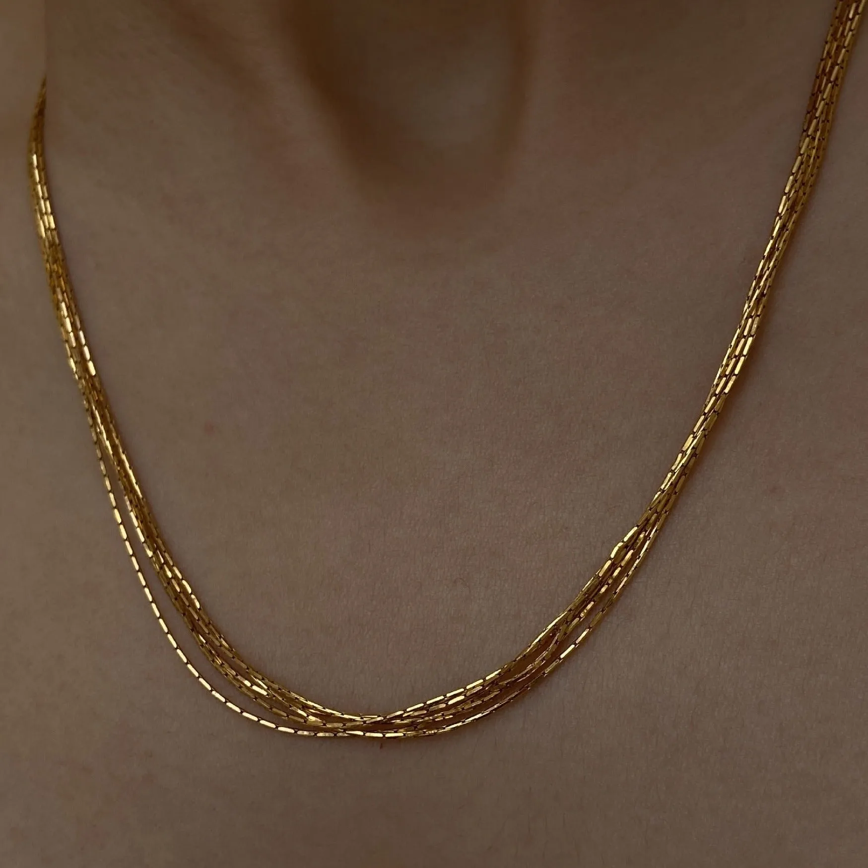 925 Silver Five Layers Chain Necklace