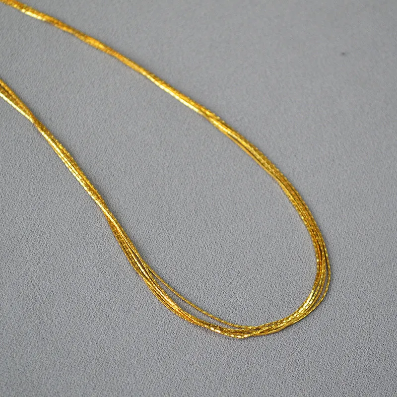 925 Silver Five Layers Chain Necklace