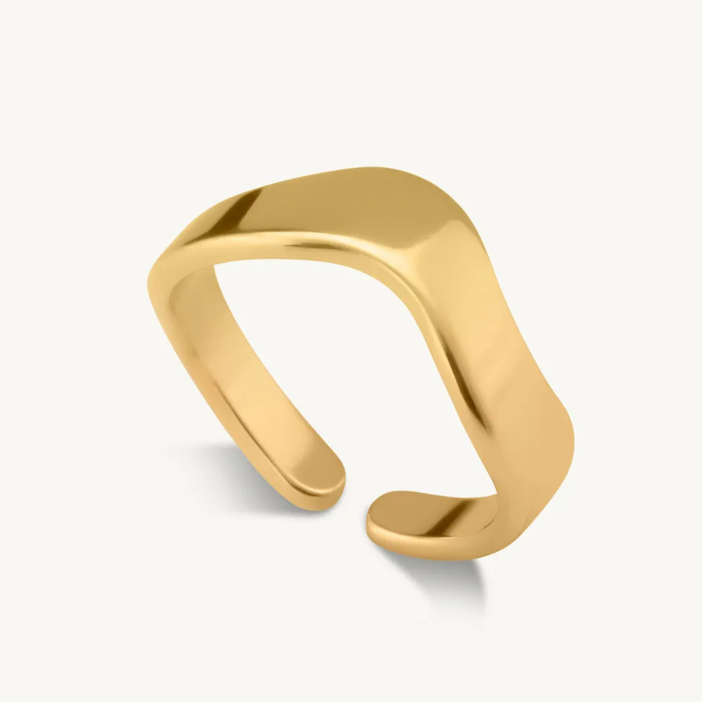 Adjustable Wide Wave ring