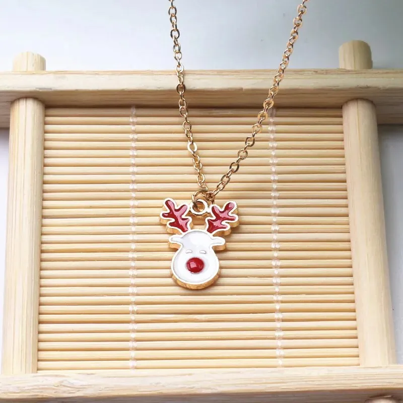 Animal For Lovely Chain Girls Minimalist Rudolph Christmas Pendant Jewelry Reindeer Women Necklace