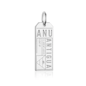 Antigua Caribbean ANU Luggage Tag Silver