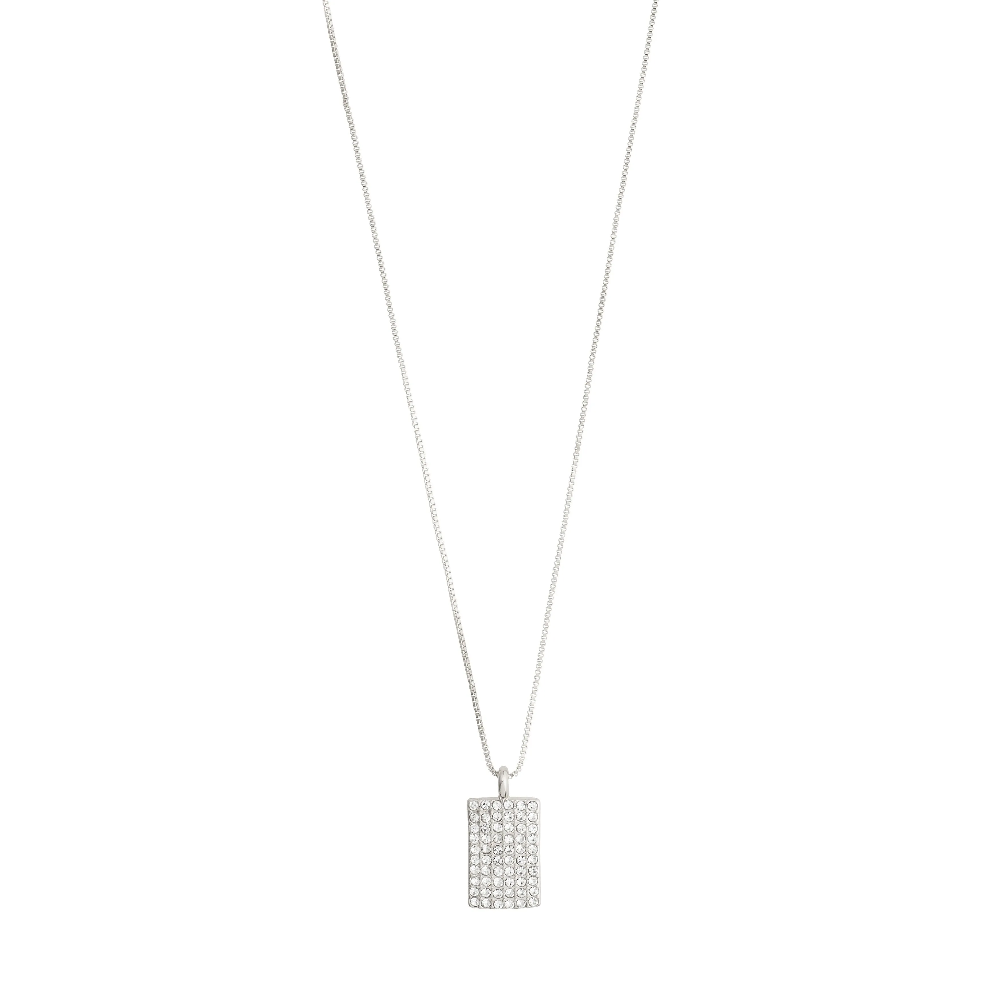 BE crystal pendant necklace silver-plated