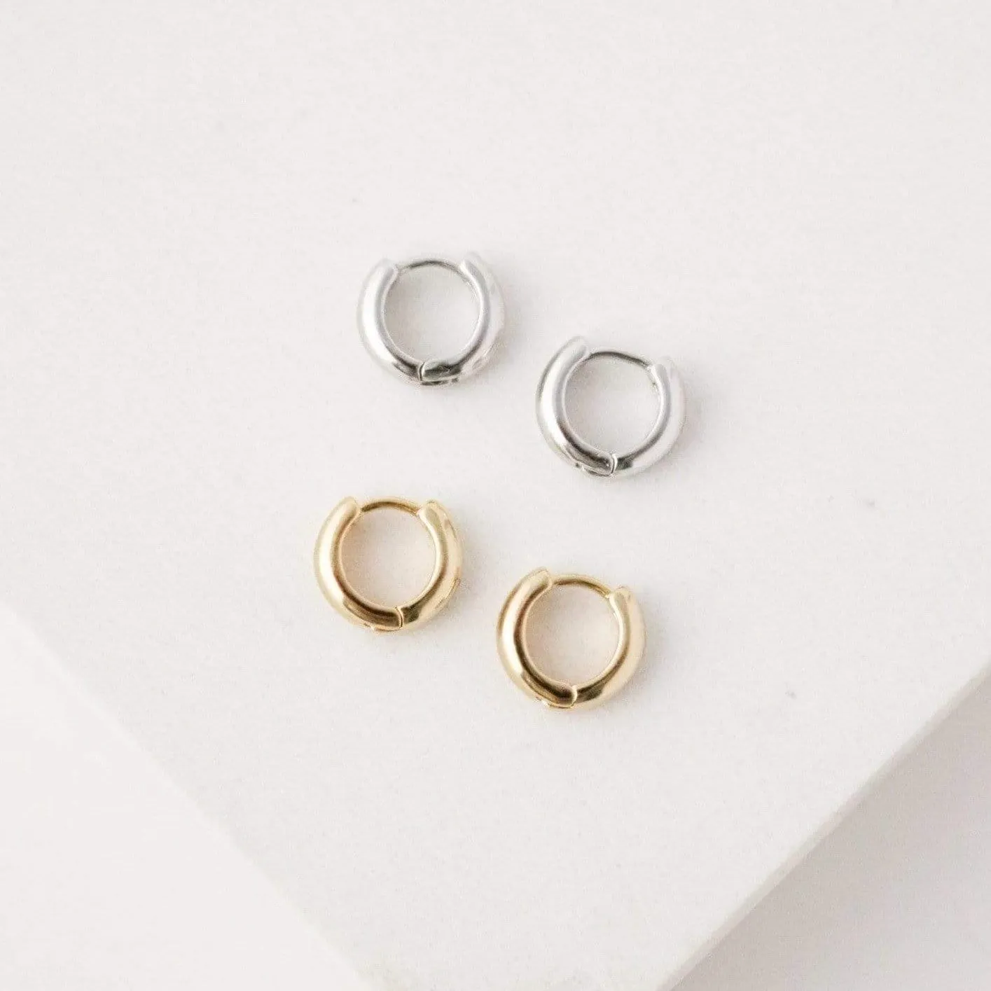 Bea 10mm Huggie Hoop Earrings Gold