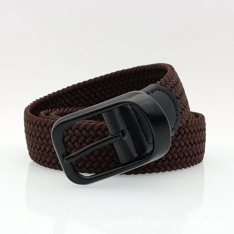 Belt Comfort and Casual Men's Leather Belt Elastic Elastic Woven Women's Belt