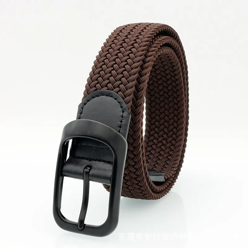 Belt Comfort and Casual Men's Leather Belt Elastic Elastic Woven Women's Belt