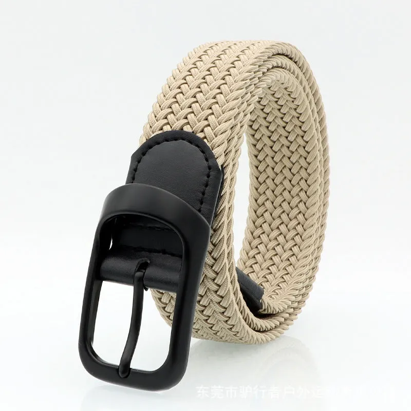 Belt Comfort and Casual Men's Leather Belt Elastic Elastic Woven Women's Belt