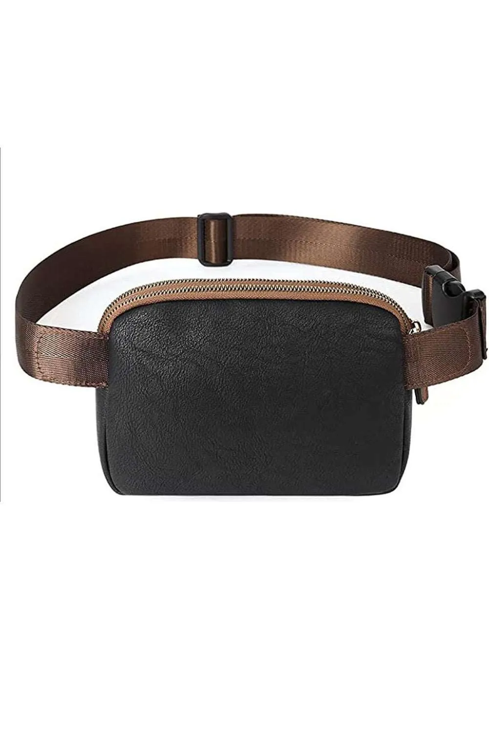 Black Adjustable Strap Mini PU Leather Crossbody Bag