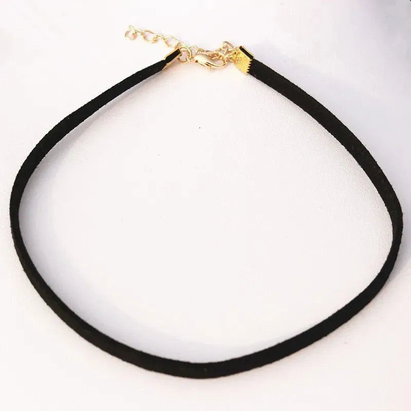 Black Wholesale Colares Minimalist Velvet New Women Clavicle Leather Punk Chokers Sexy Gothic Necklace