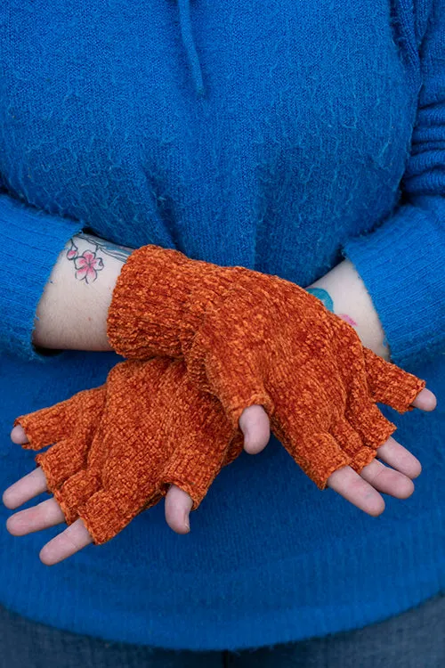 Chenille Fingerless Gloves