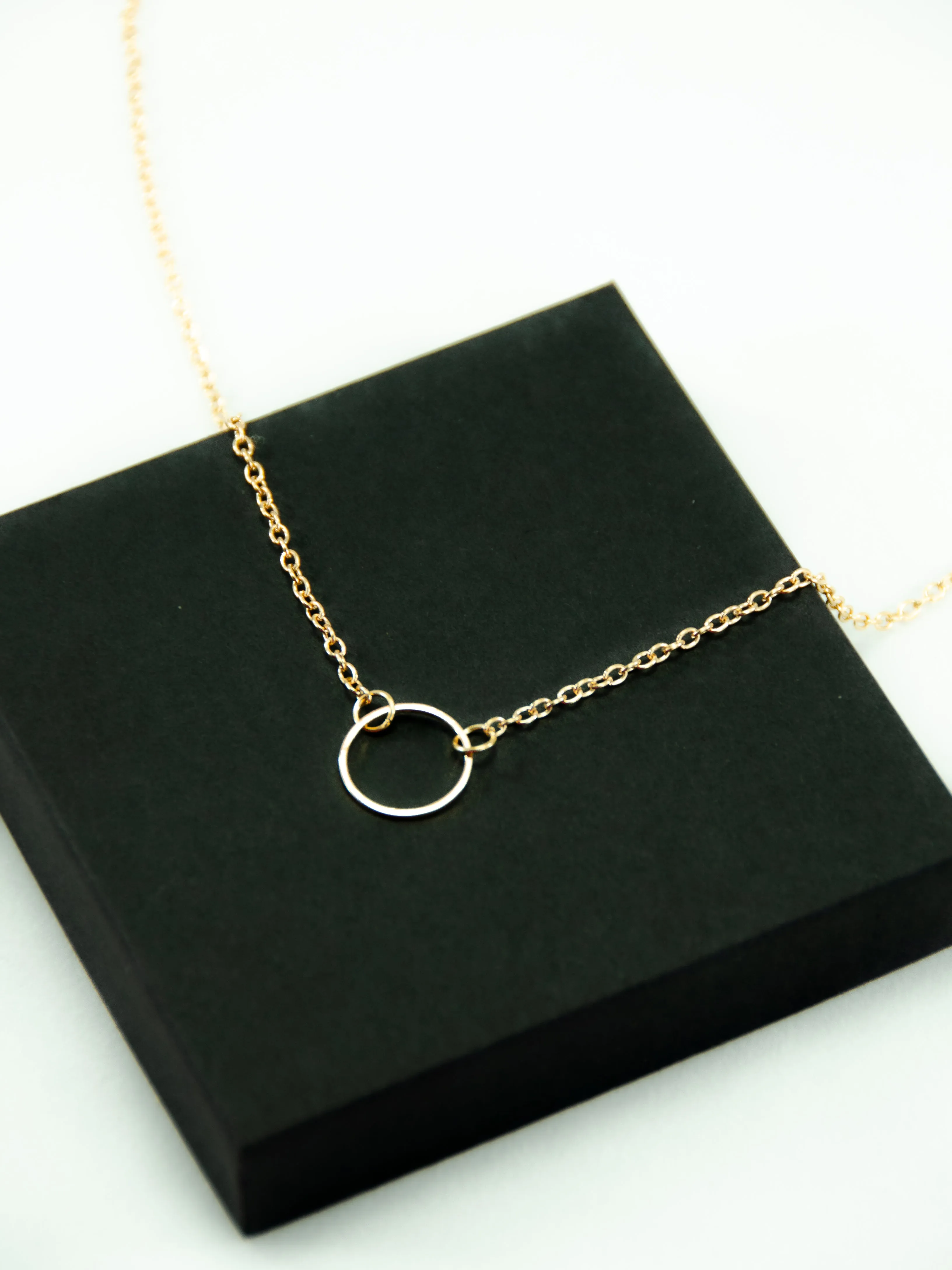 Christmas Ornament 14K Circle Necklace Gift