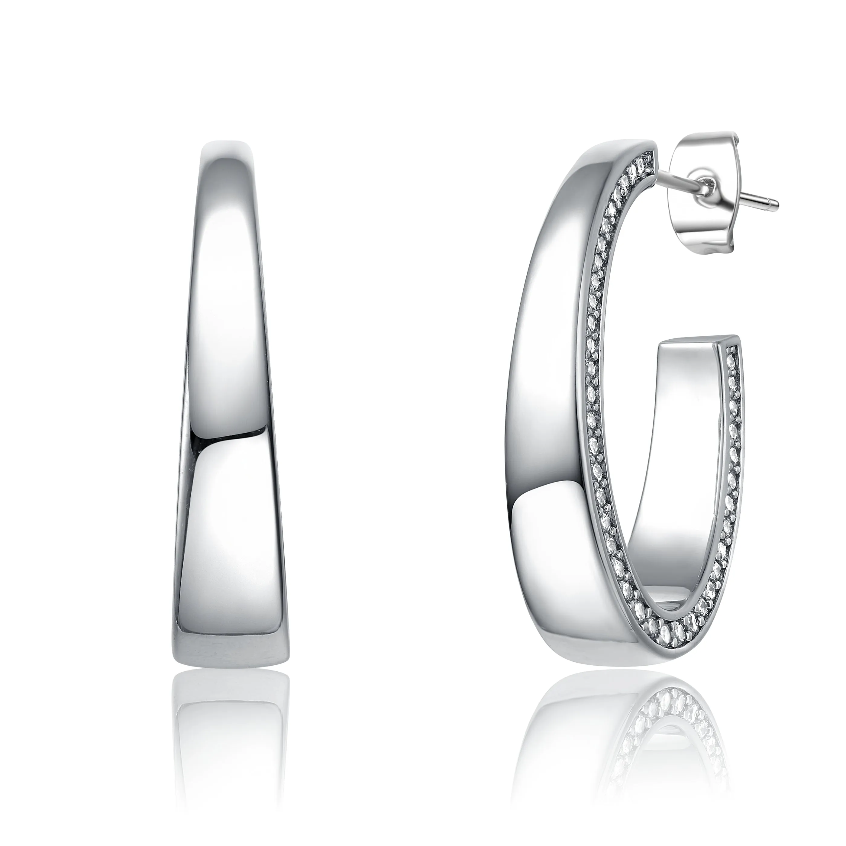 Cleo Classic CZ ¾ C-Hoop Earrings