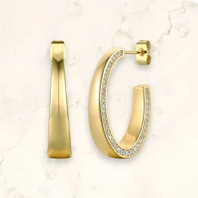 Cleo Classic CZ ¾ C-Hoop Earrings