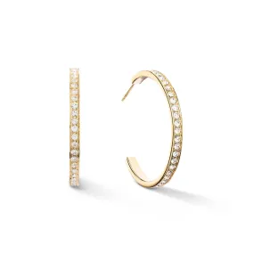 Coeur De Lion 35mm Crystals Hoop Earrings - Gold & White