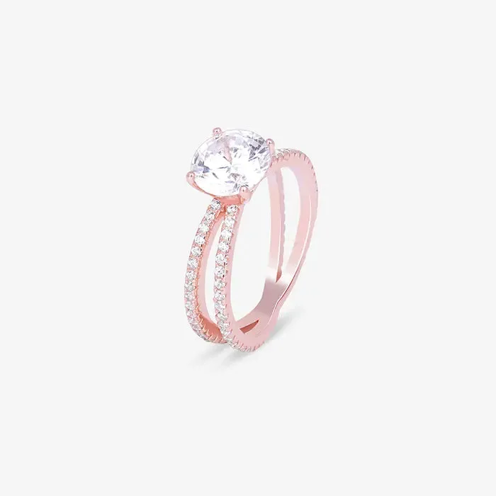 Crystal Cascade Rose Gold Ring