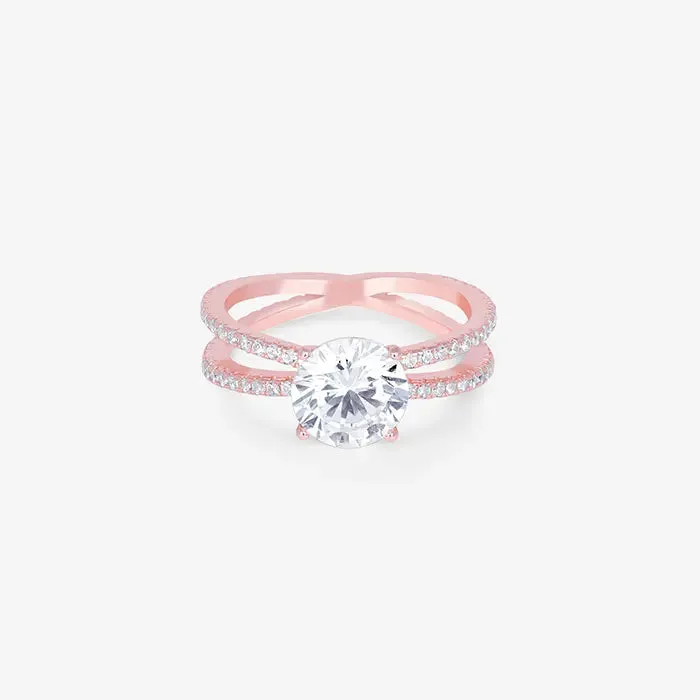 Crystal Cascade Rose Gold Ring