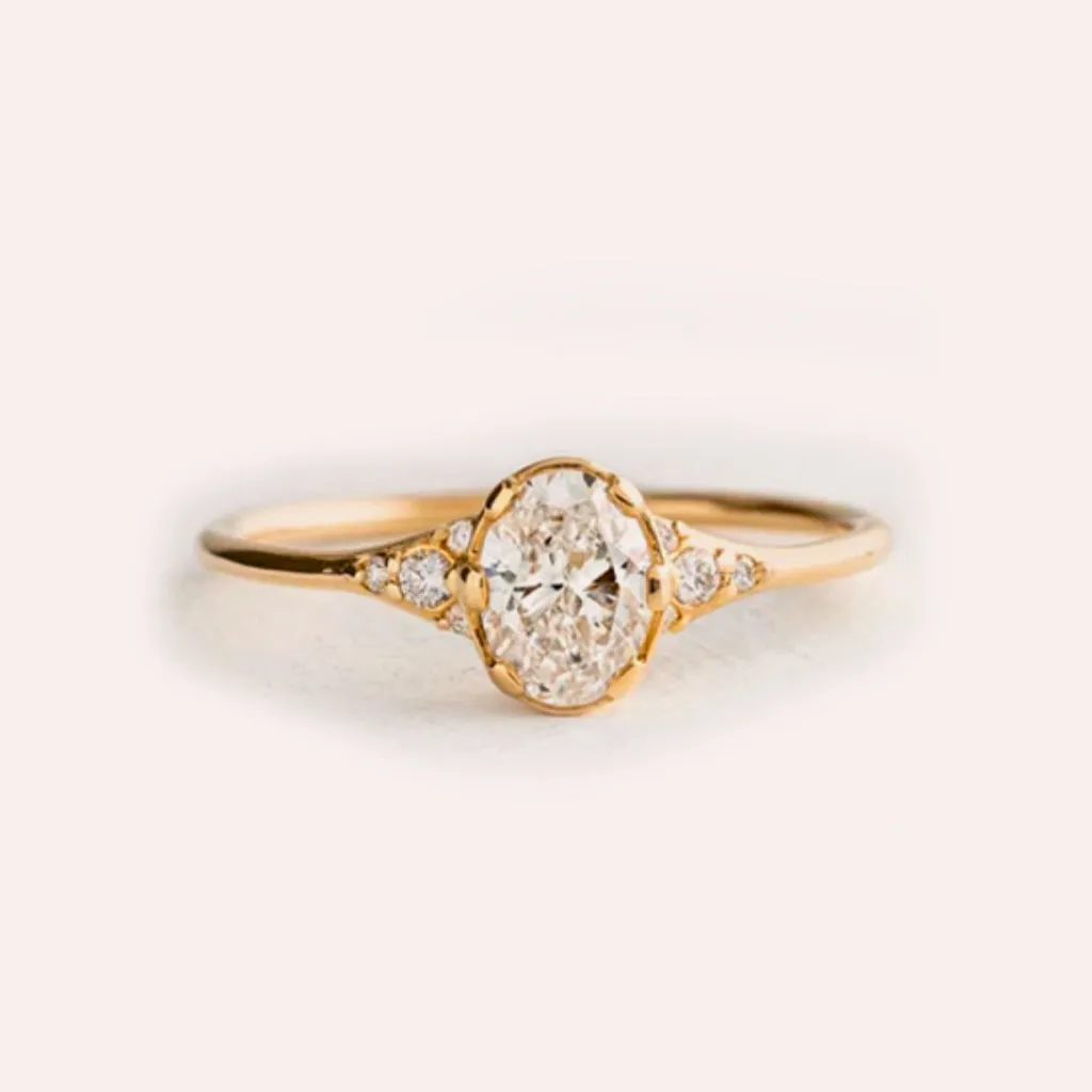 Dainty Dove Egg Single Band Diamond Ring