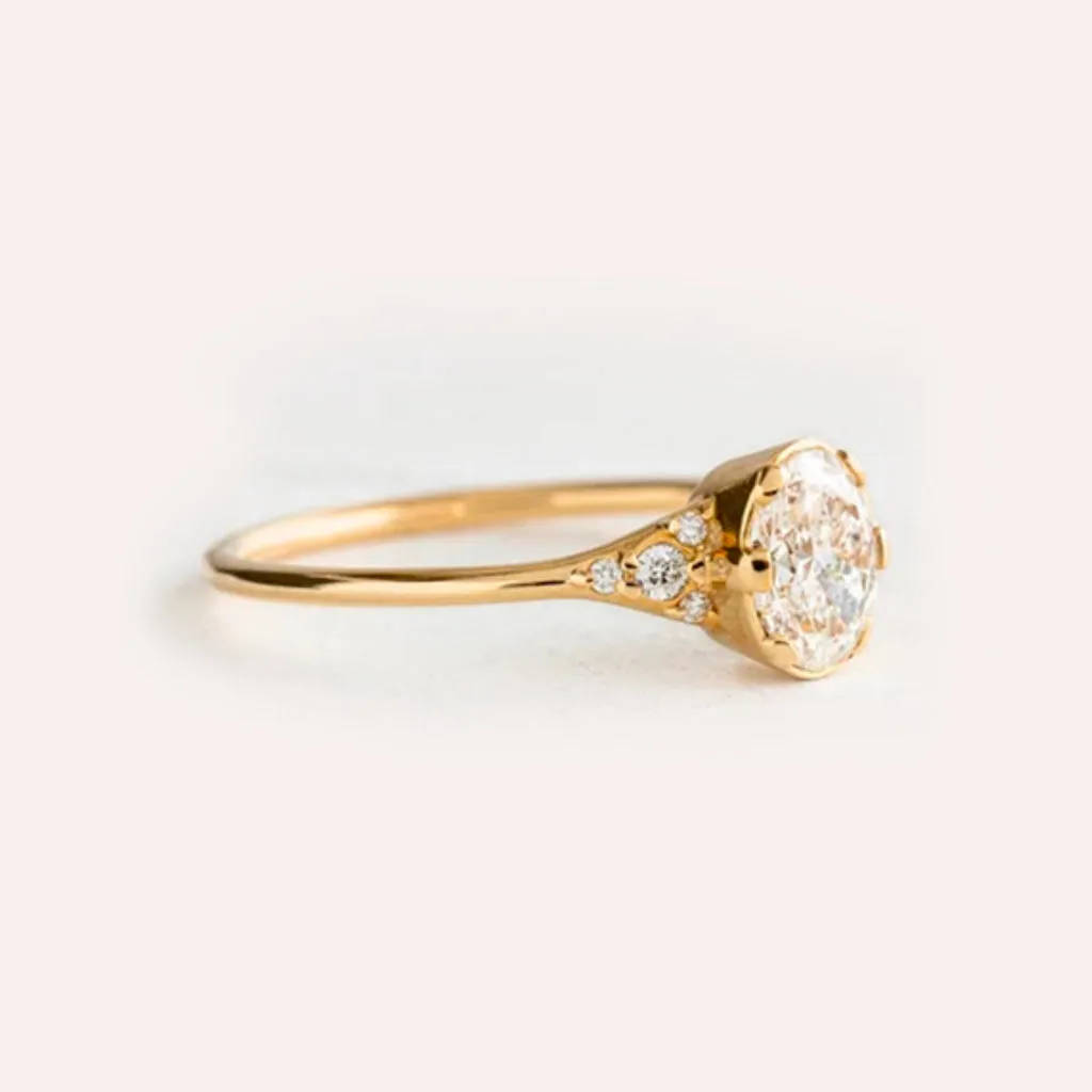 Dainty Dove Egg Single Band Diamond Ring