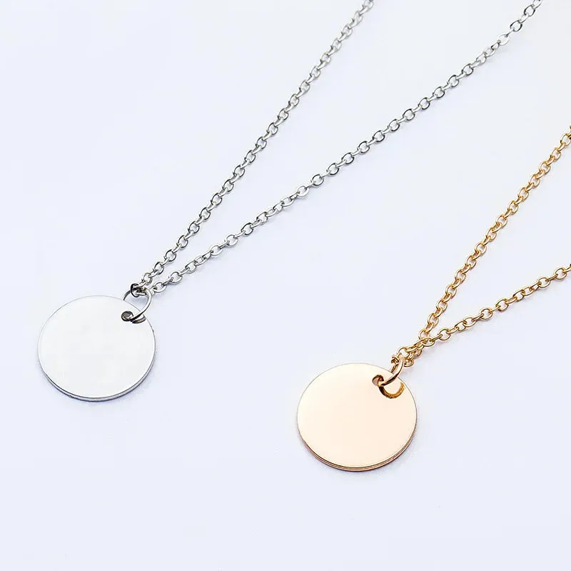 Dainty Fashion Collares Pendant Minimalist Round Clavicle Coin Chain New Women Jewelry Necklace