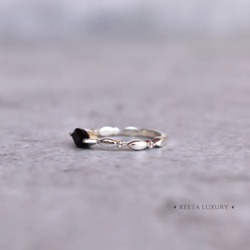 Dainty Whispers - Black Onyx Ring