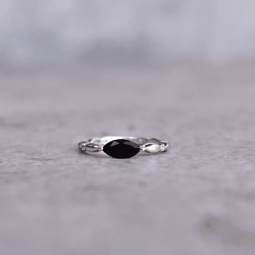 Dainty Whispers - Black Onyx Ring