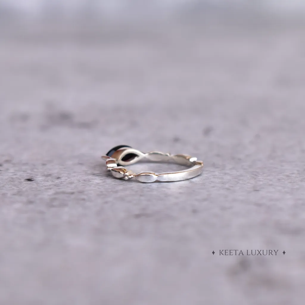 Dainty Whispers - Black Onyx Ring