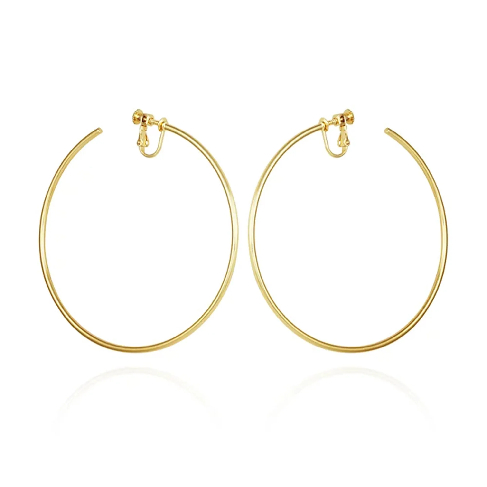 Extra Large Open Hoop Clip On Earrings