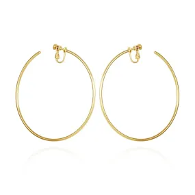 Extra Large Open Hoop Clip On Earrings