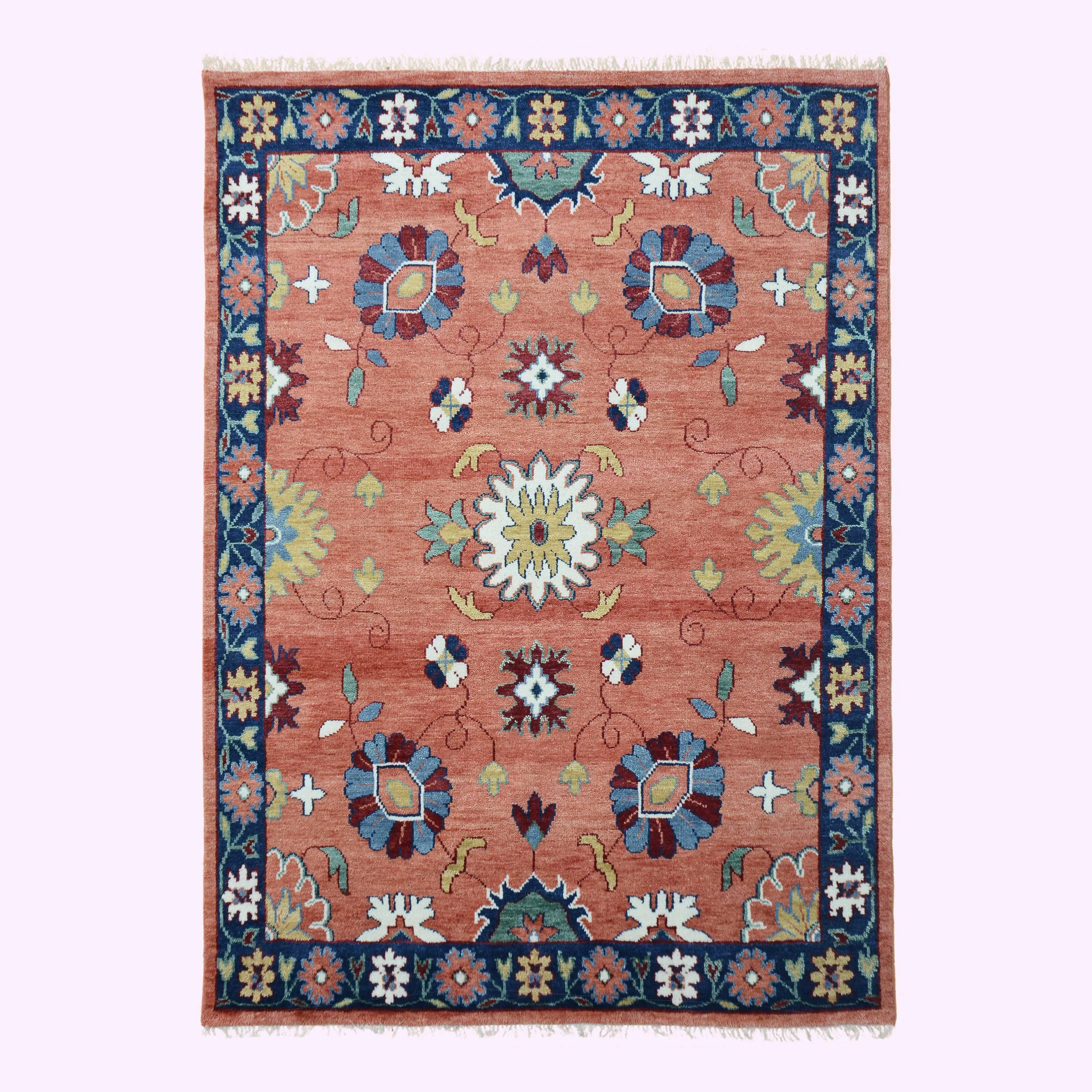 Farookht Turkish Subdued Rug Handcrafted Wool Rug Classic Rug Neutral High-Quality Contemporary Oushak Rug Superior Wool Turkish Rug | 8ft x 10ft | F-HKOU-015