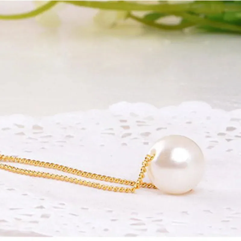 For New Ball Chain Pearl Women Simulated Minimalist Pendant Cheap Collares Cute Clavicle Fashion Necklace