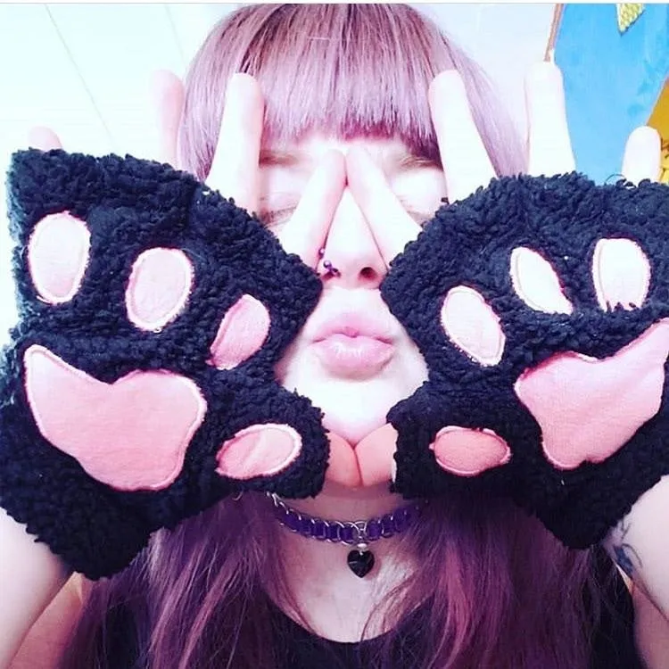 Furry Neko Mittens