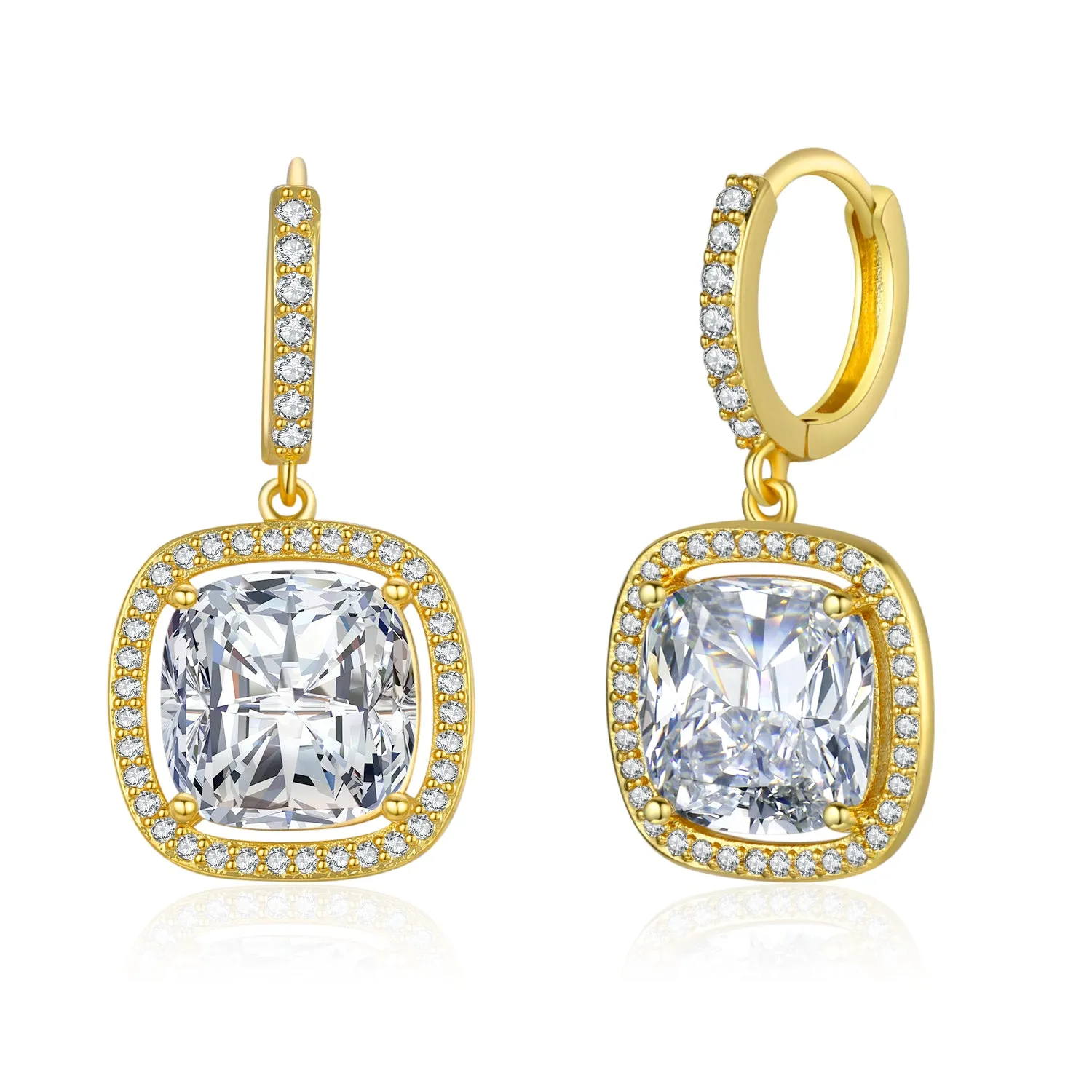 Genevive Caroline Classic Huggie Solitaire Earrings