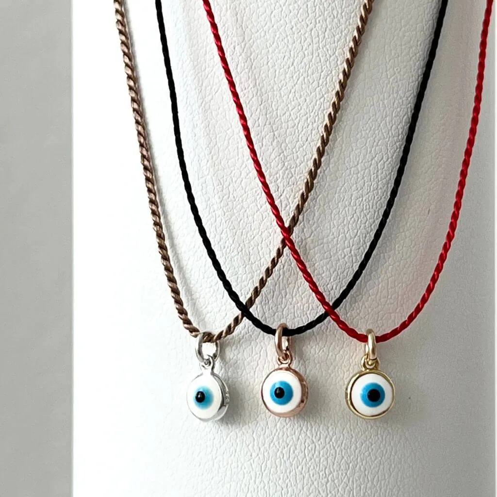 Gold Turkish Evil Eye Silk Choker - Elegant Protection