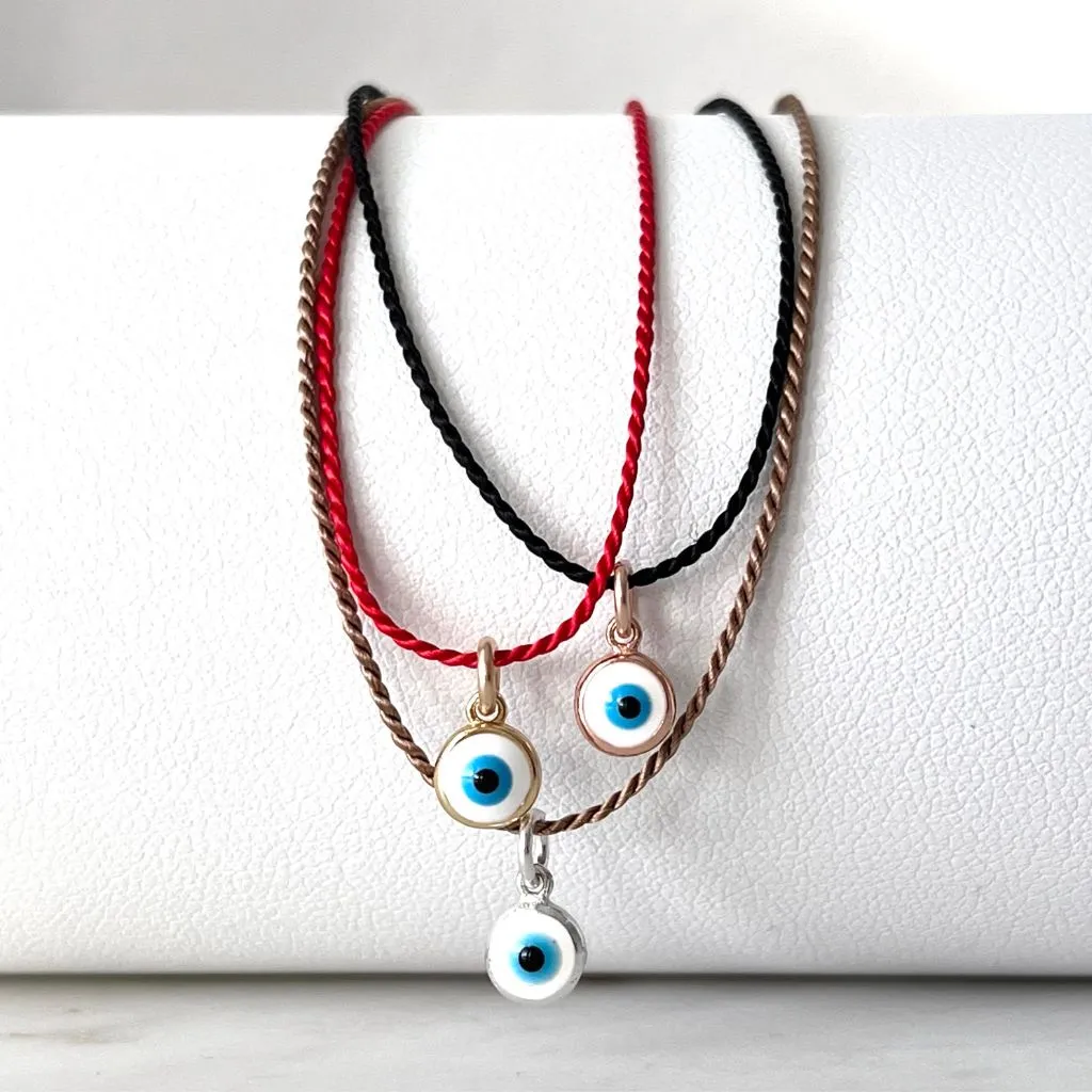 Gold Turkish Evil Eye Silk Choker - Elegant Protection