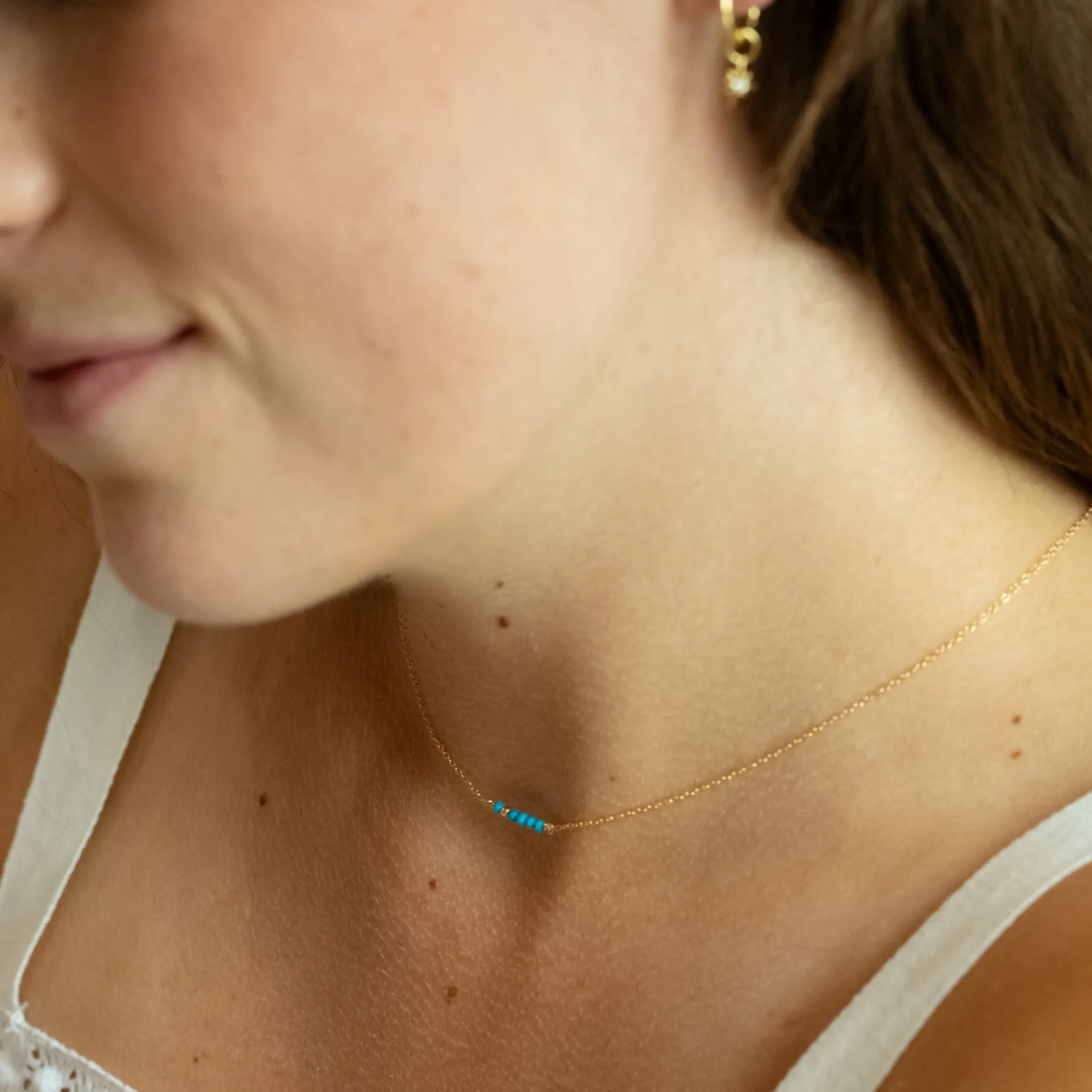 Gold Turquoise Bar Necklace