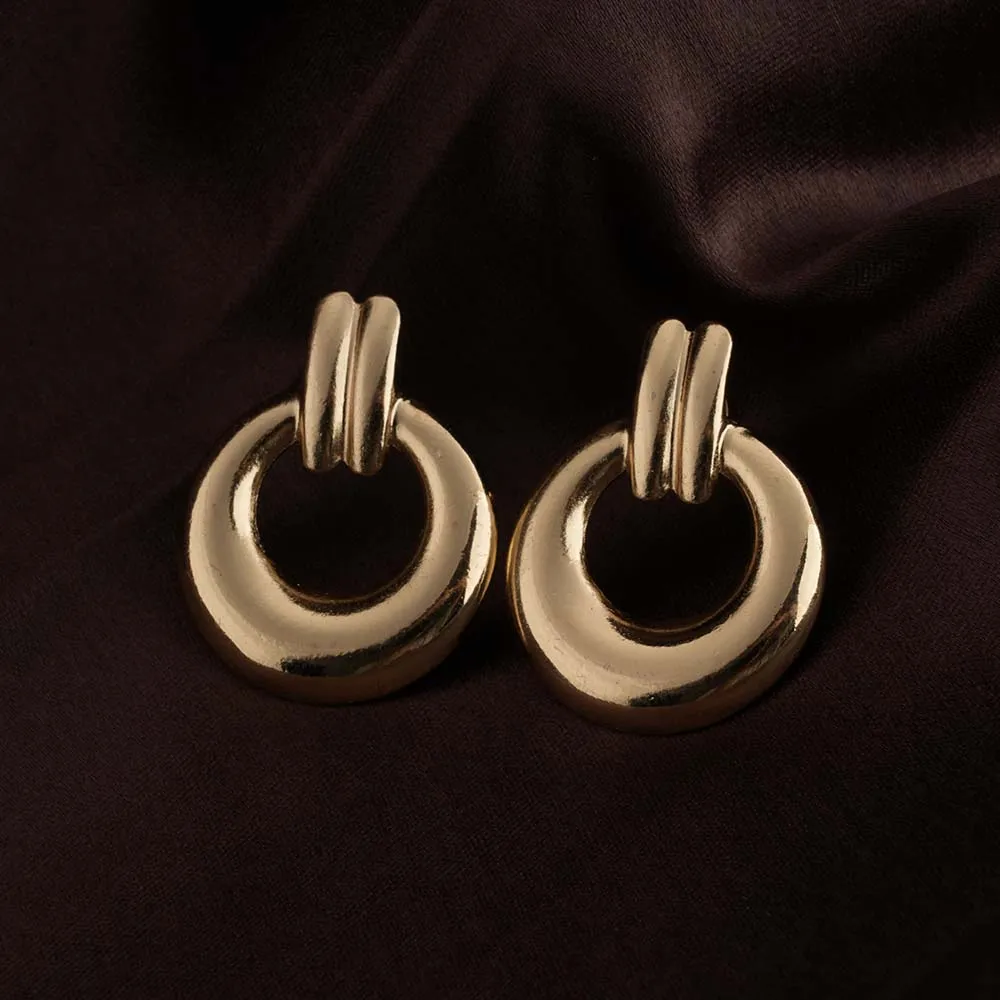 Grooved Gold Hoop Earrings