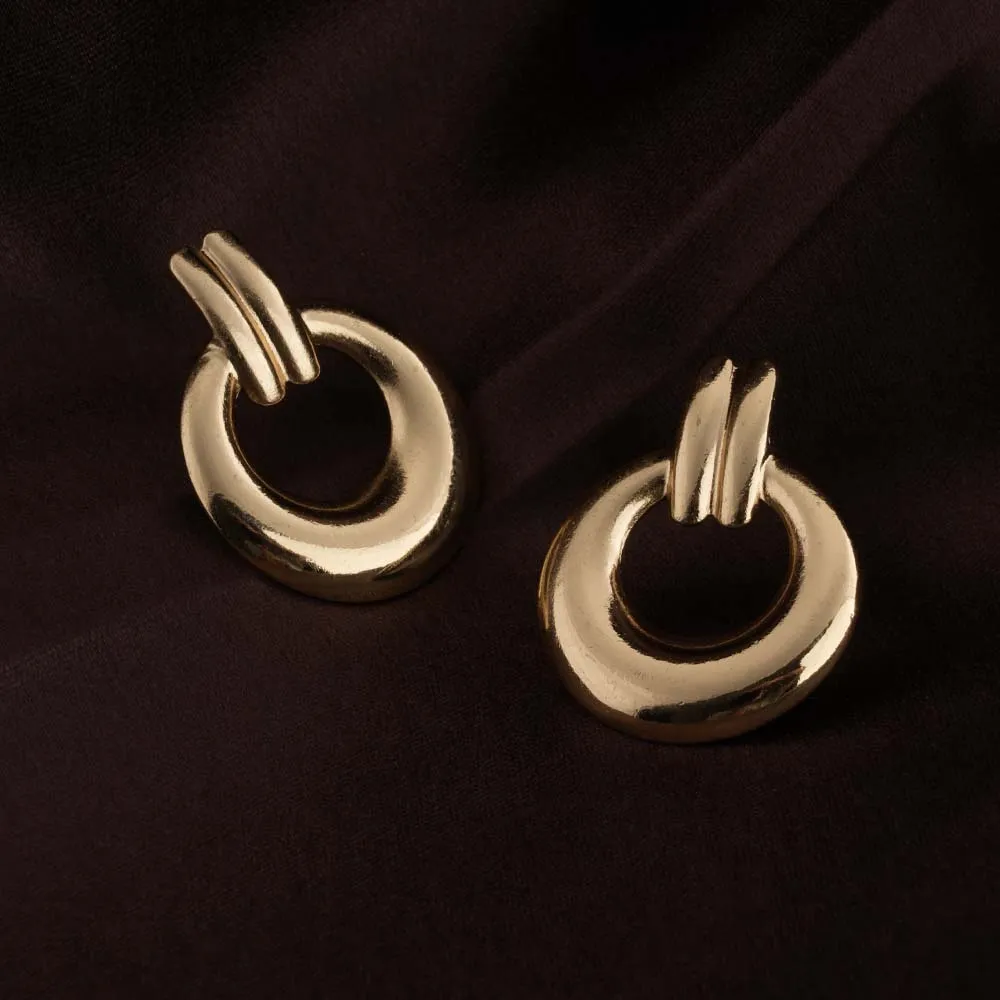 Grooved Gold Hoop Earrings