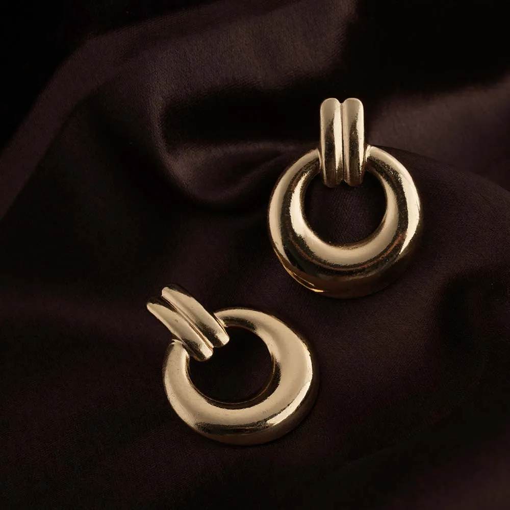 Grooved Gold Hoop Earrings