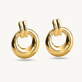 Grooved Gold Hoop Earrings