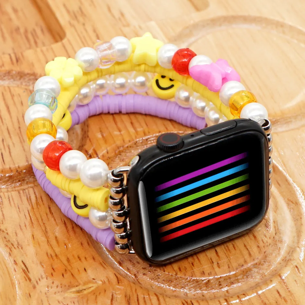 Happy Face Heishi Bracelet Band For Apple Watch Multiple Styles/Colors Available