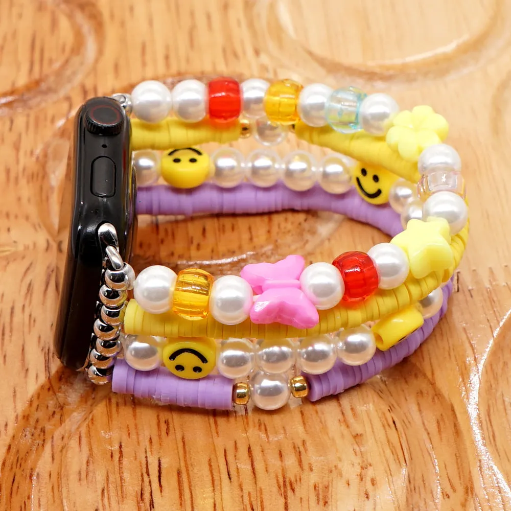 Happy Face Heishi Bracelet Band For Apple Watch Multiple Styles/Colors Available