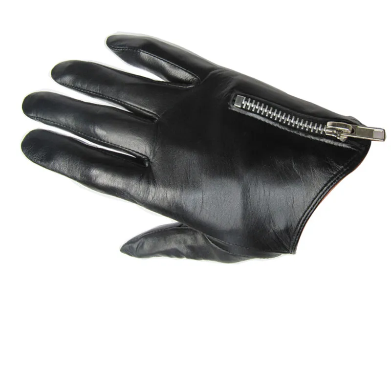 HighShine Men's Fashion Leather Gloves Tight with Zip