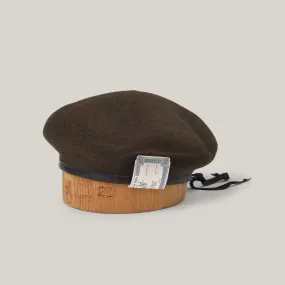 H.W. DOG & CO. LEATHER BERET 63 - OLIVE